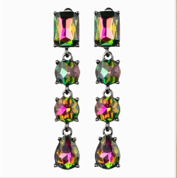 🔥4x Host Pick!🔥NWT Multicolor Iridescent Oil Spill Clip On Earring